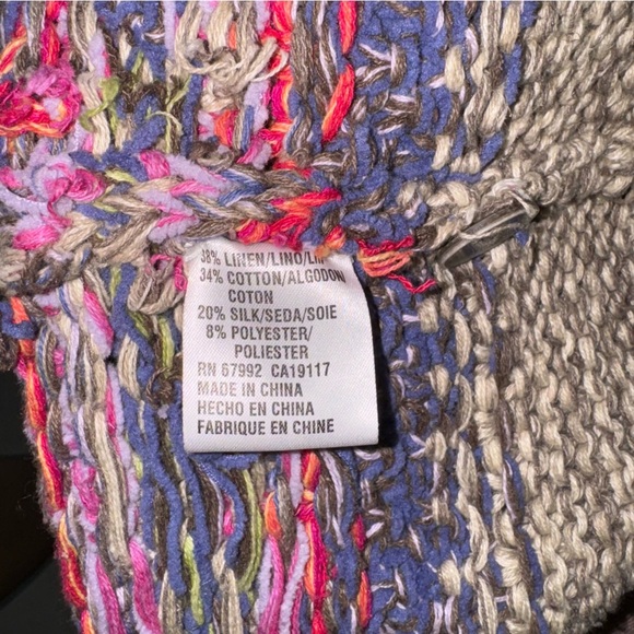 Sigrid Olsen Sport linen silk blend Hand Knit button up cardigan sweater - Picture 8 of 11